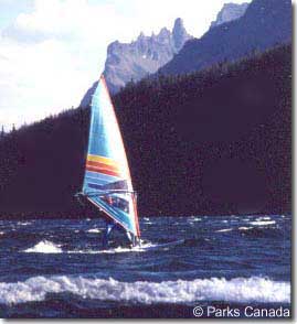 Wind-Surfing in Waterton Lakes National Park.